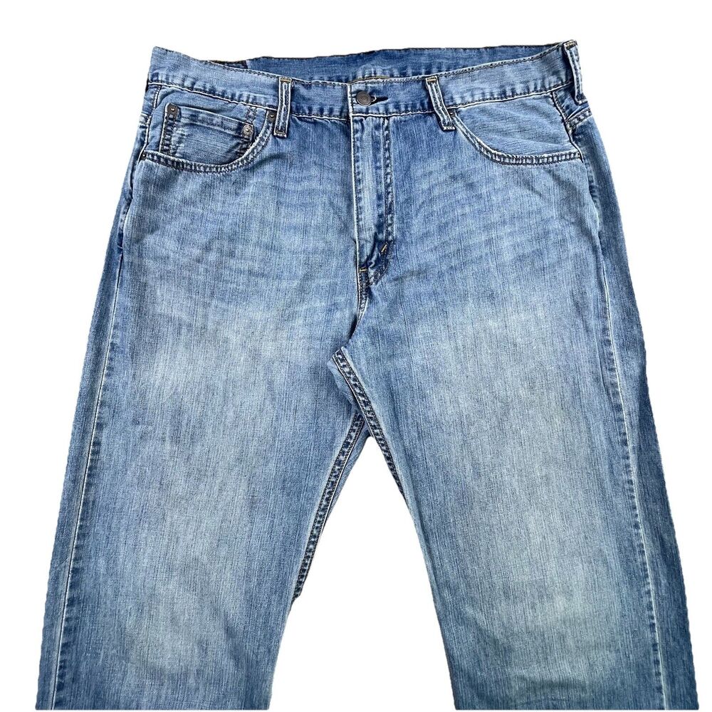 Levis 569 Jeans Mens 36x34 Blue Denim Light Wash Loose Straight Baggy Y2K